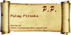 Palay Piroska névjegykártya